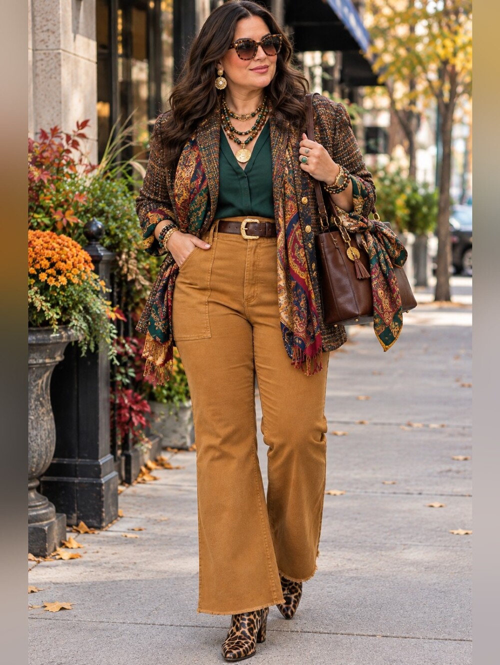 Anthropologie The Yaya Crop Flare Pants by Pilcro Bronze Colour Plus Size